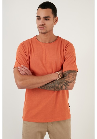 Buratti Bisiklet Yaka % 100 Pamuk Regular Fit Basic Erkek T Shirt 59020001 Tarçın