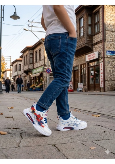 Kindep Prokids Işıklı Cırtlı Çocuk Spor Ayakkabı Beyaz