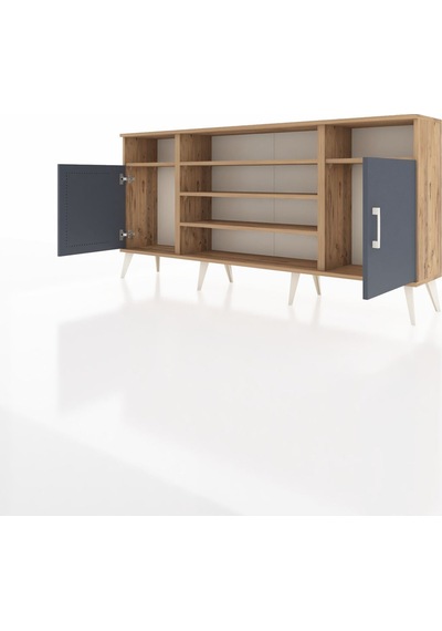 Arges Konsol 5 Raflı 2 Kapaklı 176x30x83 Çam-antrasit/çam Antrasit/çam Arges Konsol 5 Raflı 2 Kapaklı 176x30x83 Çam-antrasit/çam Antrasit/çam