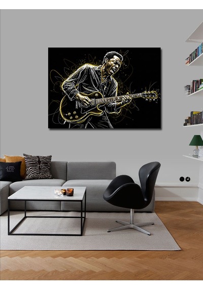 Kanvas Tablo Elektrikli Blues Gitarist