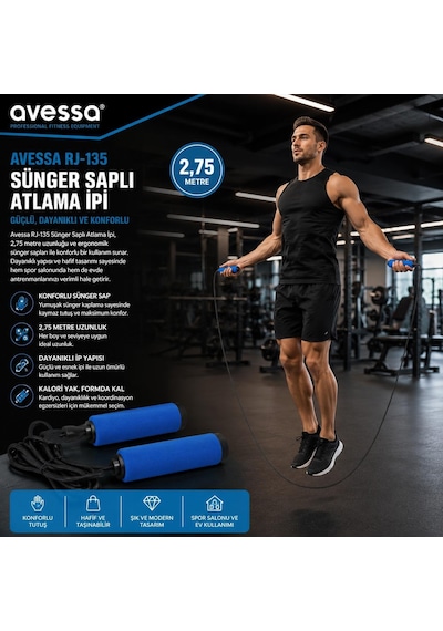 Avessa Jr-135 Sünger Saplı Atlama İpi