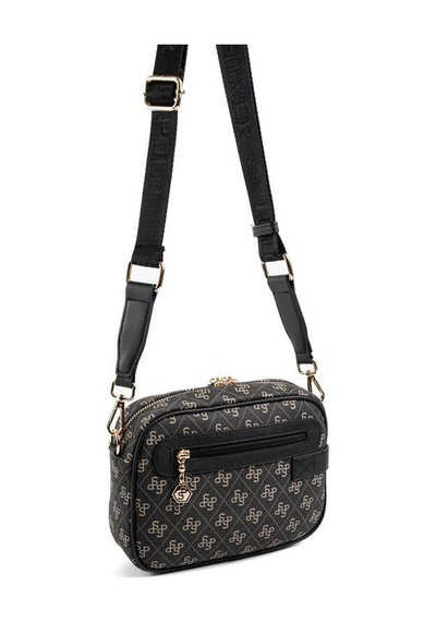 Silver Polo Sp1256 Kadın Çapraz Çanta Monogram Füme-siyah