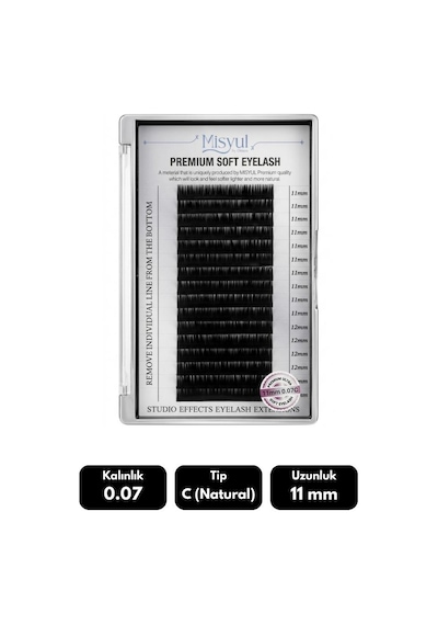 Misyul 0.07c Natural Kıvrım 11 Mm Soft Eyelash Doğal İpek Kirpik 16'lı