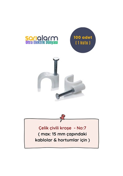 Oltra - Kablo Kroşe Çelik Çivili No:7 100'lü Paket