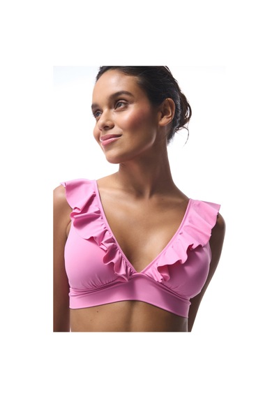Penti Pembe Begonia Fırfırlı Bikini Üstü