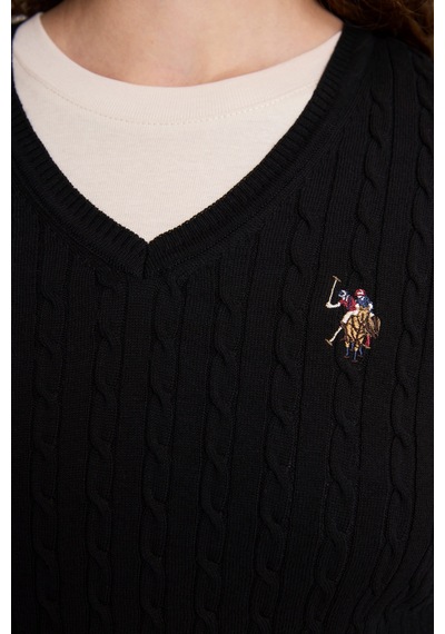 U.S. Polo Assn. Kadın Siyah Basic Kazak 50327575 Vr046
