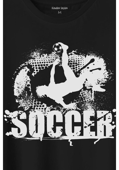 Soccer Röveşata Gol Atan Futbolcu Taktik Baskılı Tişört Unisex T-shirt 001