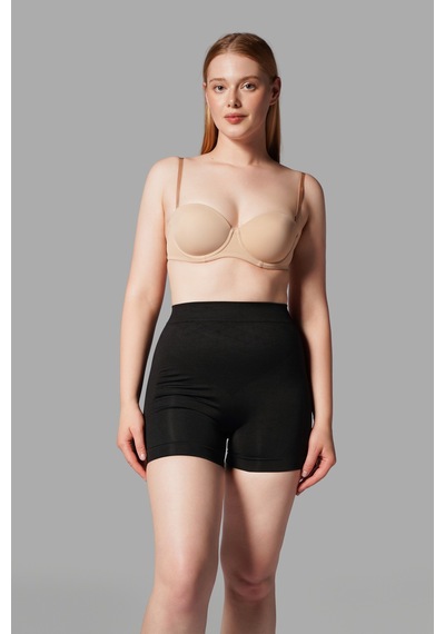 Fit Women Push Up Seamless Dikişsiz Popo Kısa Paçalı Korse 2064 Siyah