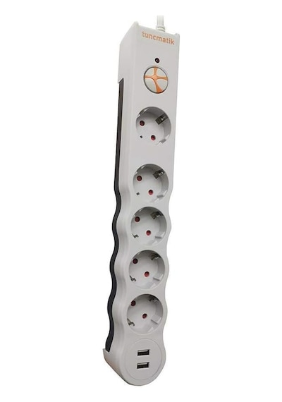Metrashop Tunçmatik Powersurge 5+ Usb Girişli Akım Korumalı Priz Tsk5015 1