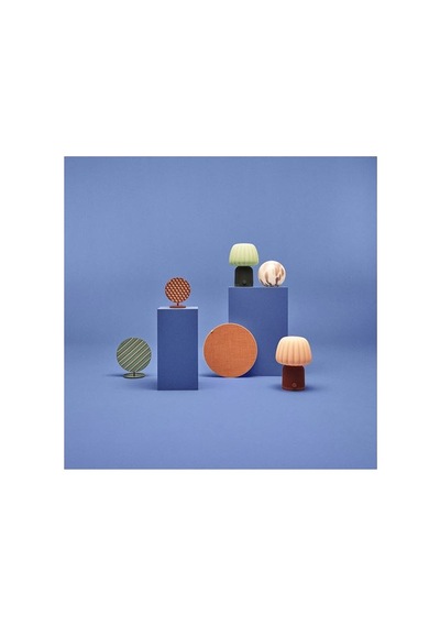 Ikea Kulglass Bluetooth Hoparlörlü Lamba, Kırmızı-kahverengi-pembe, 38 Cm