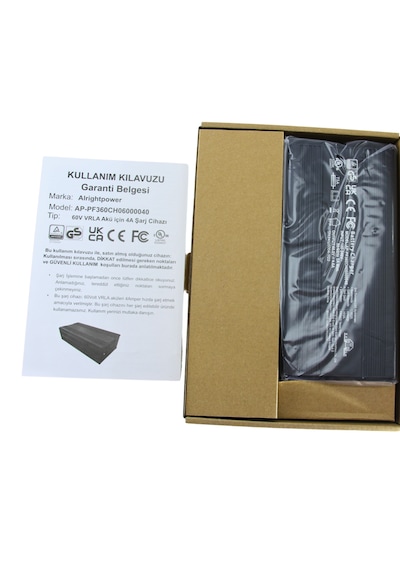 60 V 24 Ah 4amp Yüksek Kalite Metal Kasa - Emc Hızlı Şarj Özellikli - Elektrikli Motor Şarj Aleti 60 V 24 Ah