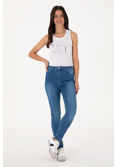U.S. Polo Assn. Kadın Beyaz Kolsuz Bisiklet Yaka Tişört 50305609-VR013