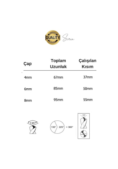 Premium Çok Amaçlı 3'lü Freze Matkap Uç Seti Ahşap Tahta Delme Titanyum Kanal Açma Sunta Mdf Oyma