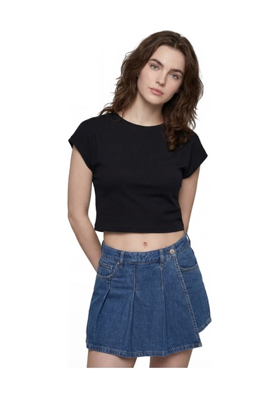 LOFT Crop Kadın Tshirt K.kol Lf2038434 Q1.v1 Siyah
