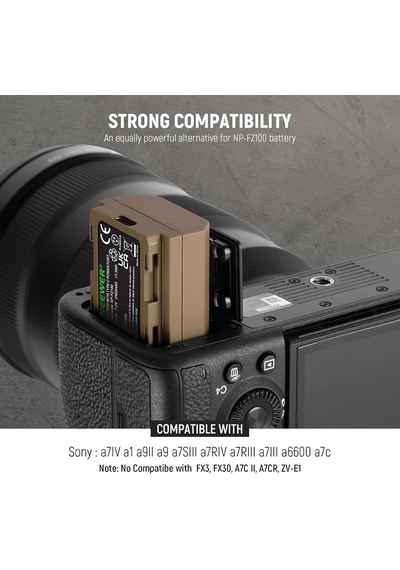 Sony A7r V A7s Iıı A7 Iv İçin Np-fz100 2400mah Pil, Usb-c Şarj Kablosu, Sony Zv-e1, Fx3, Fx30, A1, A9, A9 Iı, A6600, A7c İle Uyumlu Belirtilmemibelirtilmemişş