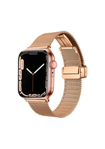 Apple Watch 7 41mm Uyumlu Krd-85 Metal Kordon - Rose Gold