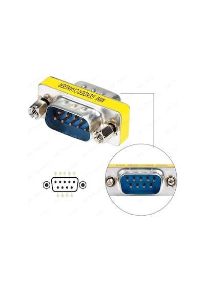 BK Teknoloji 9 Pin Rs-232 Db9 Erkek-Erkek Cinsiyet Değiştirici Bağlayıcı Adapt