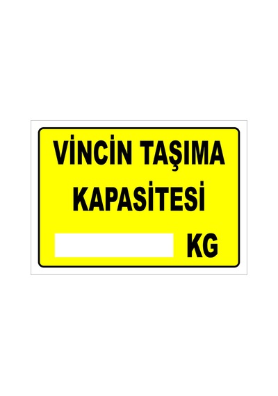 Vincin Taşıma Kapasitesi ..... Kg Levhası Levha 15x21 Cm Dekota 3 Mm Vim 066