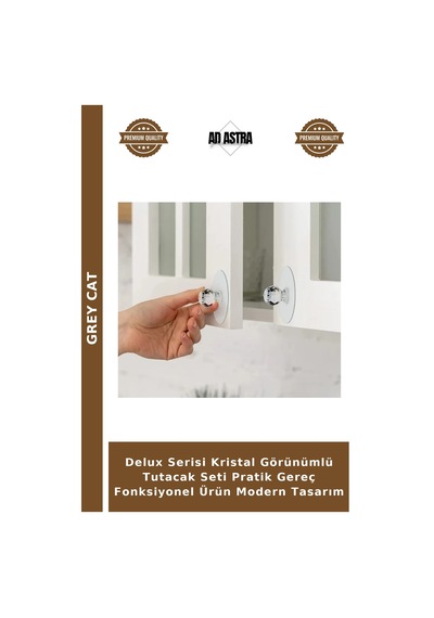 Delux Serisi Kristal Görünümlü Tutacak Seti Pratik Gereç Fonksiyonel Ürün Modern Tasarım Çok Renkli