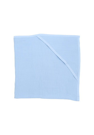 Ezh 1207 %100 Pamuklu 4 Kat Bebek Banyo Havlusu 92 x 82 CM Mavi