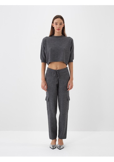 Xint Antrasit Doğal Yün Dokulu Regular Fit Pantolon 851036