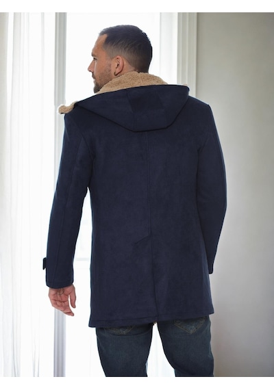 Plt9399 Dewberry Süet Görünümlü Erkek Palto-lacivert Lacivert