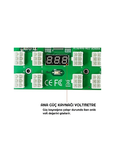 Atx 6 Pın Breakout Board Adaptörü Güç Kaynağı Led Kesme Panosu 17 Port