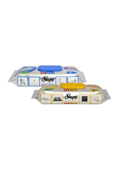 Sleepy Easy Clean Süper Yağ Çözücü&kireç Sökücü Yüzey Temizlik Havlusu&mendili 2x30 60 Yaprak Beyaz