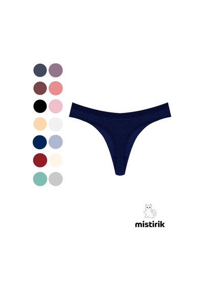 Mistirik Paulo Model Fitilli Esnek Kumaş String Tanga Lacivert Renk Lacivert
