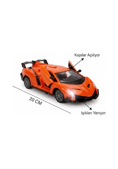 Lamborgini Uzaktan Kumandalı Açılır Kapılı 1:24 Ölçekli 4 Fonksiyonlu Işıklı Oyuncak Yarış Arabası Çok Renkli