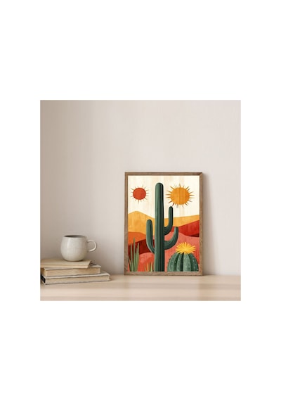 Poster Ahşap Çerçeveli Oturma Odası Salon Mutfak Dekoratif Tablo Çok Renkli - 812325582 Çok Renkli