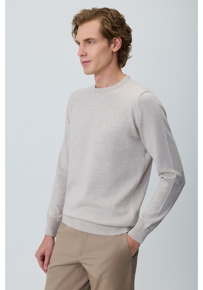 Morven Erkek Bej Basic Bisiklet Yaka Triko 27kc017005653 Bej