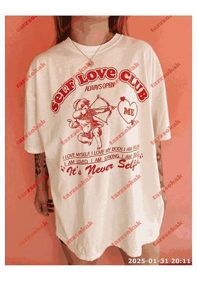 Tarzsokak Slogan Unisex Yazılı Oversize Tshirt Twgwbr51 Beyaz
