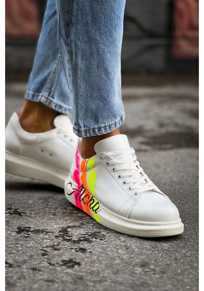 Ch254 Cbt Pittura Erkek Ayakkabı 501 Aloha Sarı Pembe Beyaz