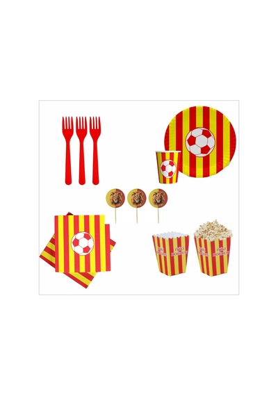 Taraftar Galatasaray 8 Tabak, 8 Bardak, 8 Mısır Kutusu, 10 Peçete, 10 Çatal, 10 Kürdan