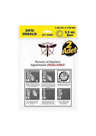 Proalet Çift Kanat Pratik Sineklik, 1,25 M X 1.5 M Tül, Kapı Pencere Uyumlu, 5,5 M Yapıştırma Bantlı 2 Adet Sku: Smg8690010034014 Proalet Çift Kanat Pratik Sineklik, 1,25 M X 1.5 M Tül, Kapı Pencere Uyumlu, 5,5 M Yapıştırma Bantlı 2 Adet Sku: Smg8690010034014