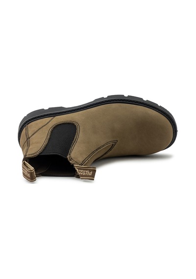 779 Castano Erkek 9080 Natural World Bota Chelsea Nobuck Elastıcos 779 Castano