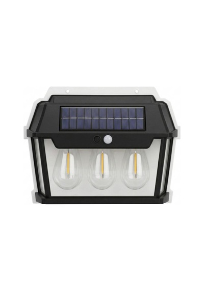 Panther Pt-2933 3lü Solar Led Duvar Lambası - Sarı Işık Ve Hareket Sensörlü Bahçe Aydınlatması