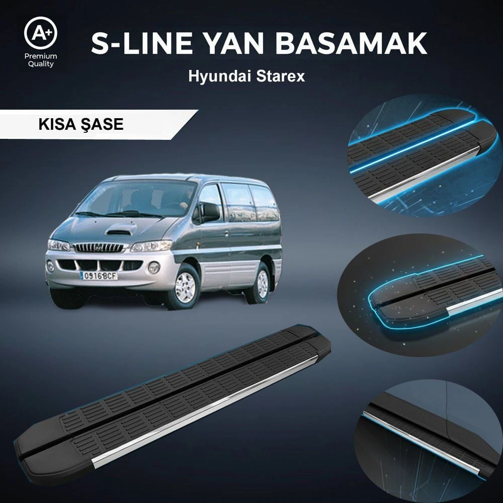 Hyundai Starex Kısa S-line Premium Krom Yan Basamak 1998-2007