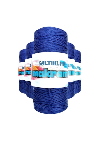 5 Adet Polyester Makrome İpi 370 Lacivert 100 gr