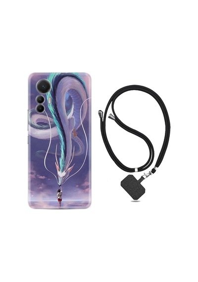 Xiaomi 12 Lite Kılıf Ipli Boyun Askılı Desenli Silikon Kız Ve Ejderha 1742