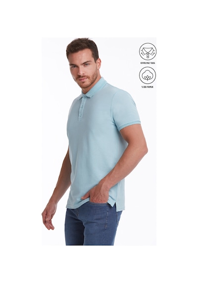 Hatemoğlu Regular Fit Pamuk Polo Yaka Erkek Tişört Açık Mavi Hatemoğlu Regular Fit Pamuk Polo Yaka Erkek Tişört Açık Mavi