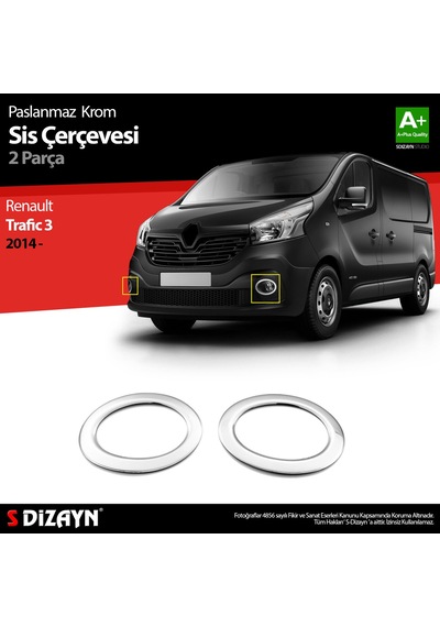 S-Dizayn Renault Trafic Krom Sis Farı Çerçevesi 2 Prç. 2014 Üzeri