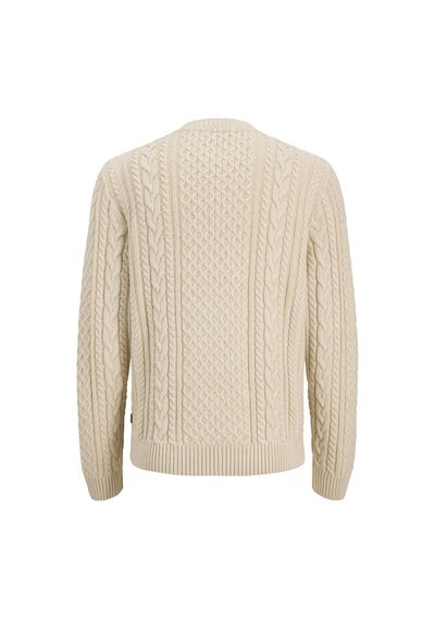 Jack & Jones Jprblucallum Cable Knıt Crew Neck Krem