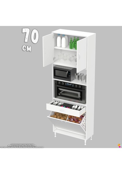 Modilayn Ece Fırın Bölmeli Kapaklı Çekmeceli Sepetli Çok Amaçlı Mutfak Dolabı 70 Cm Beyaz Modilayn Ece Fırın Bölmeli Kapaklı Çekmeceli Sepetli Çok Amaçlı Mutfak Dolabı 70 Cm Beyaz
