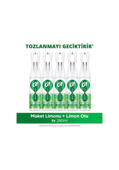 Infinite Clean Doğal Probiyotikli Anti Toz Yedek Şişe İçin Misket Limonu & Limon Otu 280 Ml X5 5'li Set