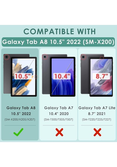 Samsung Galaxy Uyumlu Tab A8 10.5 2021 Sm-x200 X207 Ekran Koruyucu Kırılmaz Cam