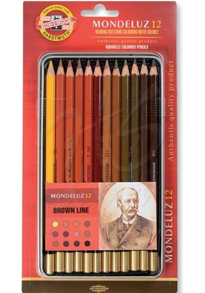 Koh-ı Noor Set Aquarel Pencils Kahverenk Line 3722 12
