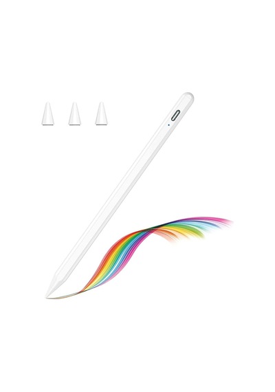 Apple Uyumlu iPad  10.9 10.nesil Eğimle Çizim Kalınlığı Değişen Stylus Kalem 3 Adet Yedek Uç
