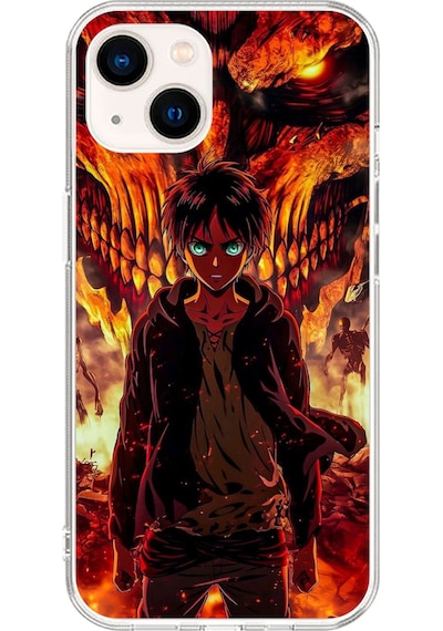 Apple Uyumlu iPhone 13 Şeffaf Kılıf Attack On Titan Tasarımlı 3